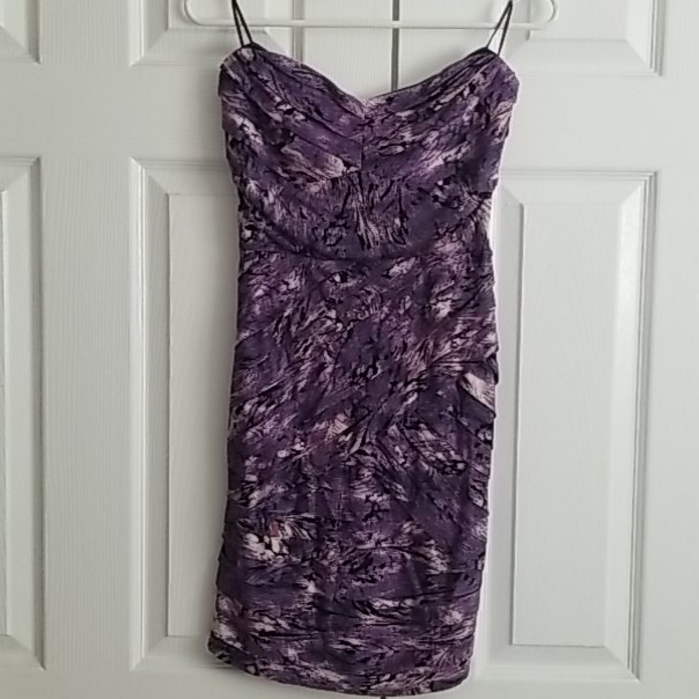 Strapless Purple Guess Mini dress